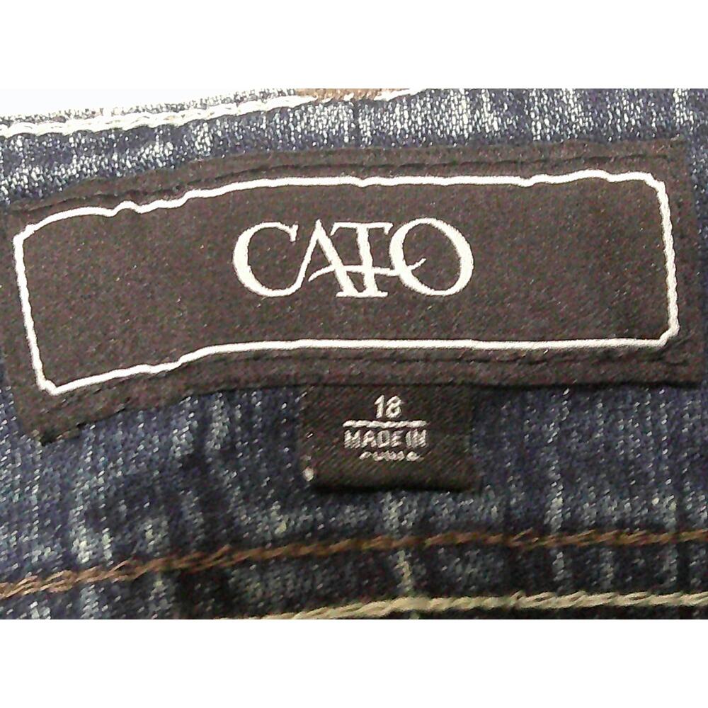 Cato Classic Blue Denim Jeans Capris Women's 18 Light Wash Cuffed With Belt NWT - Picture 4 of 13